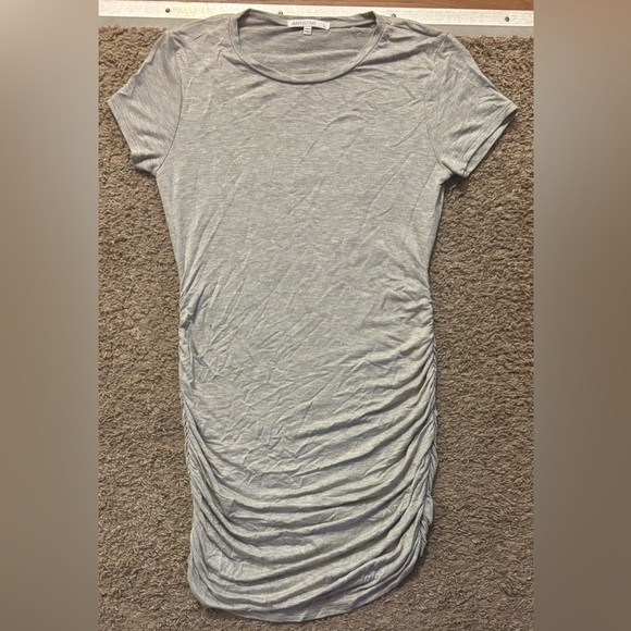 ANTISTAR Woman’s Sm Light Gray Side Ruched Short Dress/Long Top Brand New Shape - Picture 1 of 9